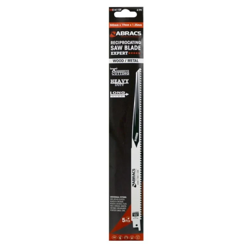 Abracs Wood/Metal Reciprocating Saw Blade 300mm x 19mm x 1.25mm